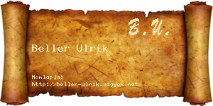 Beller Ulrik névjegykártya